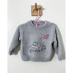 Cinderella Glass Slipper Disney Princess Baby Girl 12 M Blue Sweater